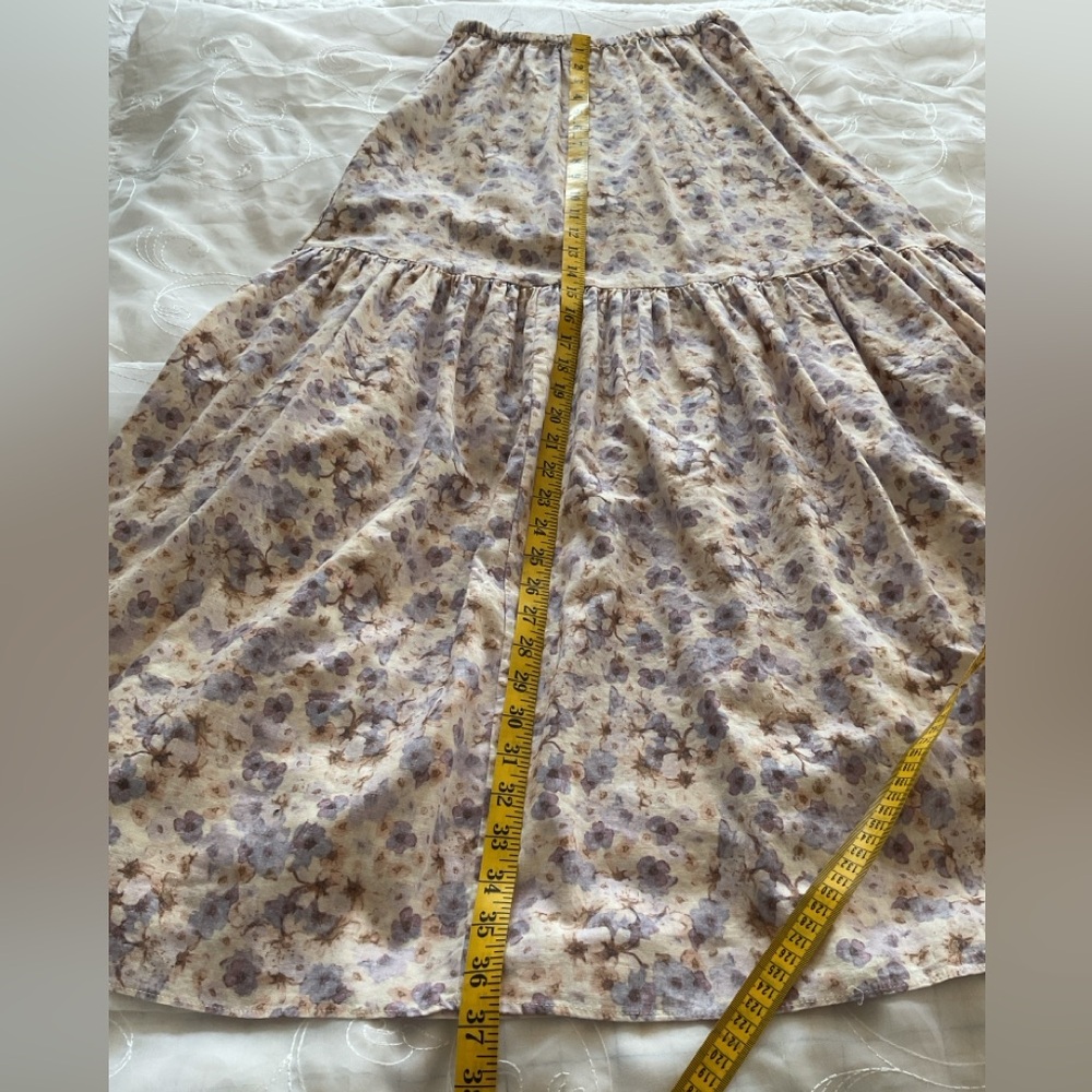 H&M Lin Melange Womens XS Multi-Color Floral Ballerina Length Skirt - Picture 8 of 9